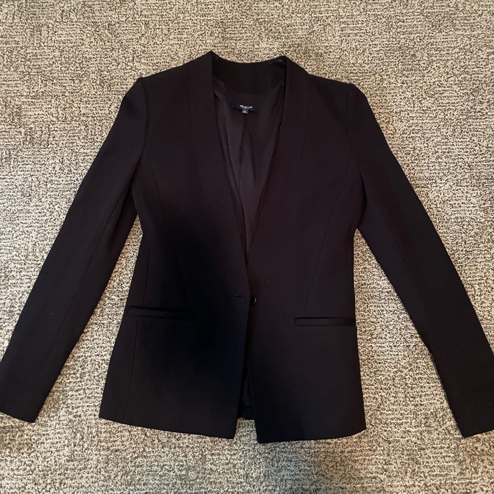 Madewell Black Twill Blazer - Size 0